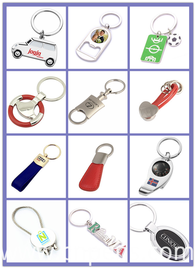 Promotional Lucky Epoxy Fancy Four Leaf Clover Color Keyring (F1031)